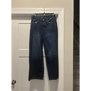 Old Navy Jeans Womens Size 4 Dark  Wash Denim High Rise Wide Leg Baggy Grunge